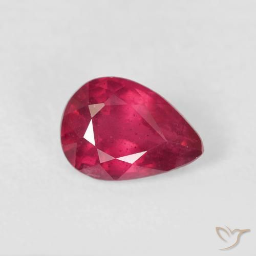 Rubi Jam Red Natural 1.12ct, Formato de pêra, VS-SI