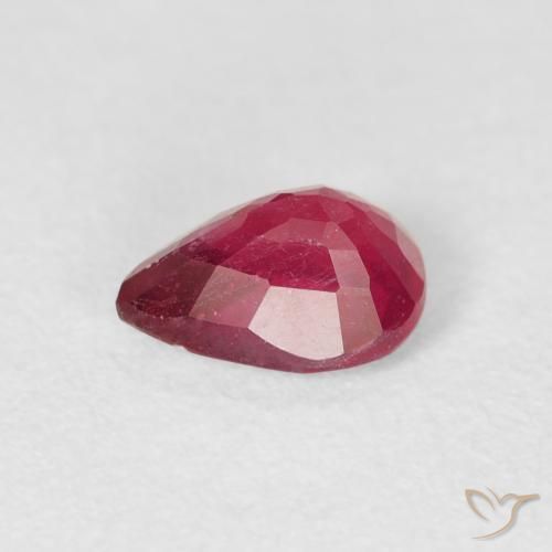 Rubi Jam Red Natural 1.12ct, Formato de pêra, VS-SI