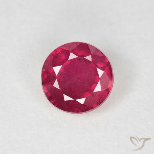 0.81ct Natural vermelho médio Rubi, Redondo, VS