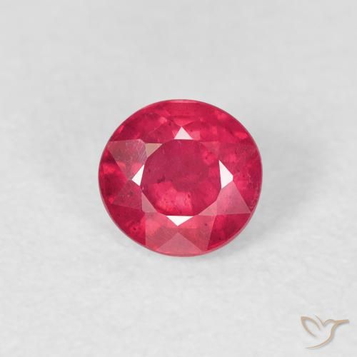 0.83ct Natural vermelho médio Rubi, Redondo, VS