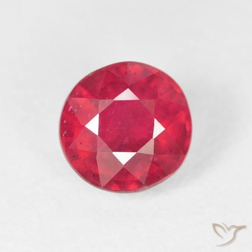1.50ct Natural vermelho médio Rubi, Redondo, VS