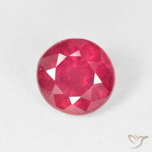1.26ct Natural vermelho médio Rubi, Redondo, VS