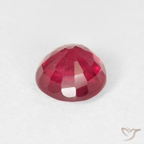 Rubi Vermelho rosado Natural 0.93ct, Redondo, VS