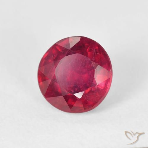 Rubi Luz vermelha Natural 1.37ct, Redondo, VS