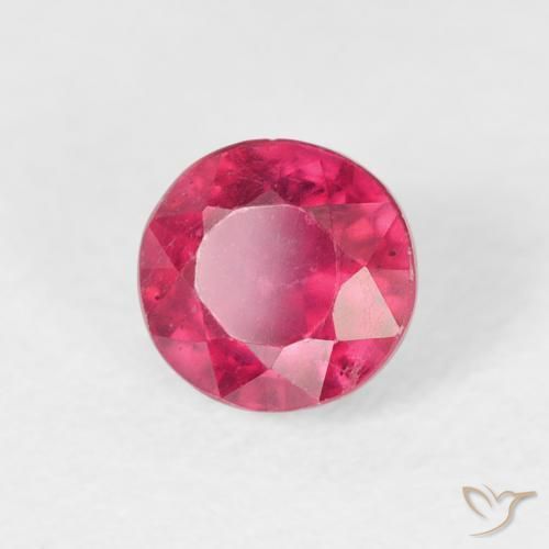 Rubi Vermelho rosado Natural 0.98ct, Redondo, VS