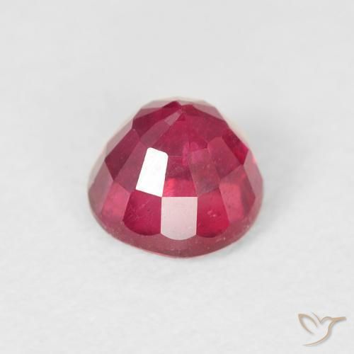 Rubi Vermelho rosado Natural 0.98ct, Redondo, VS