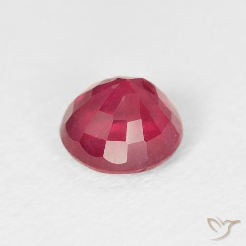 Rubi Vermelho rosado Natural 1.34ct, Redondo, VS