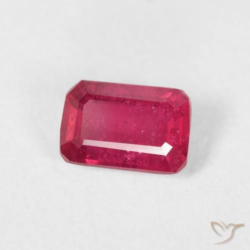 Rubi Luz vermelha Natural 0.84ct, Corte Octógono / Esmeralda, VS