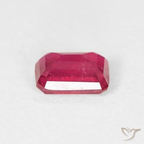 Rubi Luz vermelha Natural 0.84ct, Corte Octógono / Esmeralda, VS