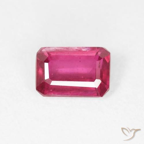 0.77ct Natural rosa avermelhado Rubi, Corte Esmeralda, VS