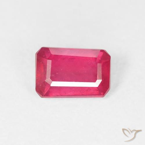 0.80ct Natural Vermelho rosado Rubi, Corte Esmeralda, VS