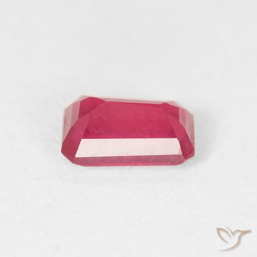 Rubi Vermelho rosado Natural 0.80ct, Corte Octógono / Esmeralda, VS