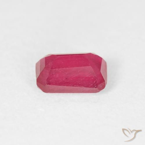 Rubi vermelho médio Natural 0.86ct, Corte Octógono / Esmeralda, VS