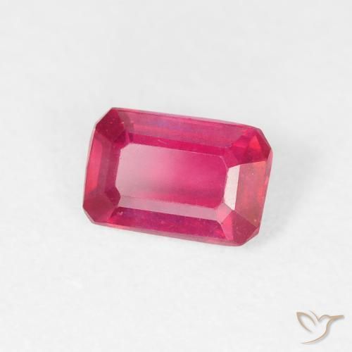 Rubi vermelho médio Natural 0.77ct, Corte Octógono / Esmeralda, VS