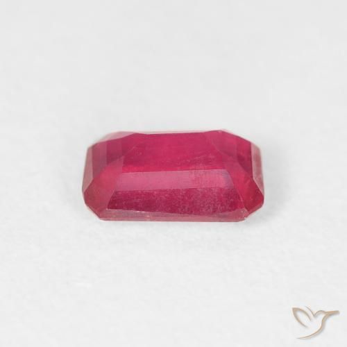 Rubi vermelho médio Natural 0.77ct, Corte Octógono / Esmeralda, VS