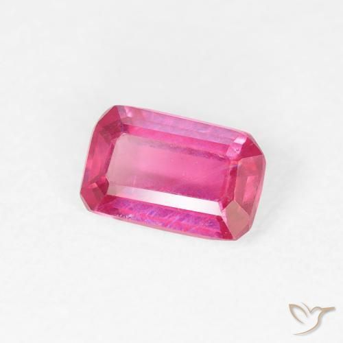 Rubi Vermelho rosado Natural 0.67ct, Corte Octógono / Esmeralda, VS