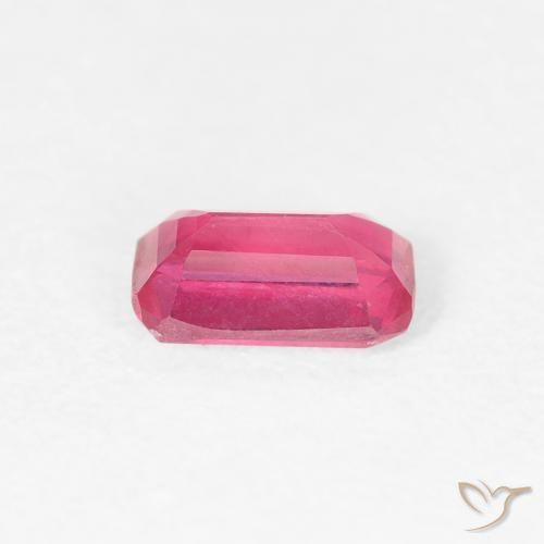 Rubi Vermelho rosado Natural 0.67ct, Corte Octógono / Esmeralda, VS