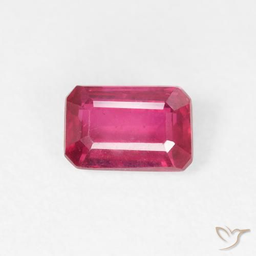 0.79ct Natural rosa avermelhado Rubi, Corte Esmeralda, VS