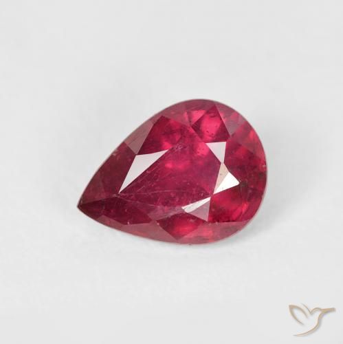 1.70ct Natural Vermelho rosado Rubi, Formato de pêra, VS