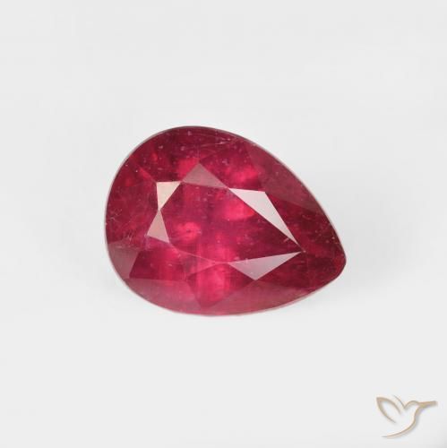 2.11ct Natural Jam Red Rubi, Formato de pêra, VS