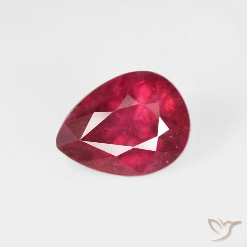 Rubi Jam Red Natural 2.11ct, Formato de pêra, VS