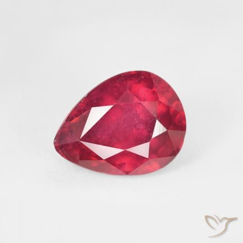 1.79ct Natural Jam Red Rubi, Formato de pêra, VS