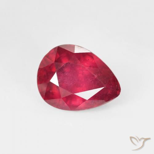 Rubi Jam Red Natural 1.79ct, Formato de pêra, VS