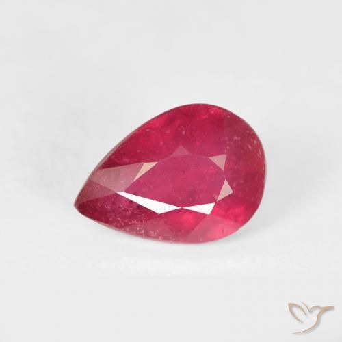 0.89ct Natural Carmesim Profundo Rubi, Formato de pêra, VS-SI