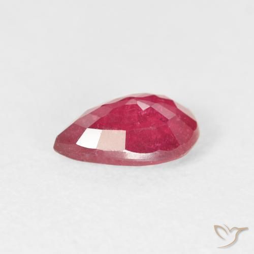 Rubi Carmesim Profundo Natural 0.89ct, Formato de pêra, VS-SI
