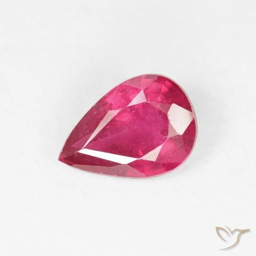 0.83ct Natural rosa avermelhado Rubi, Formato de pêra, VS-SI