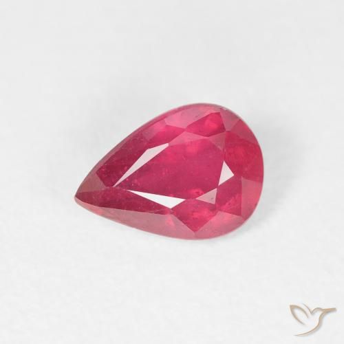 0.96ct Natural Vermelho rosado Rubi, Formato de pêra, VS-SI