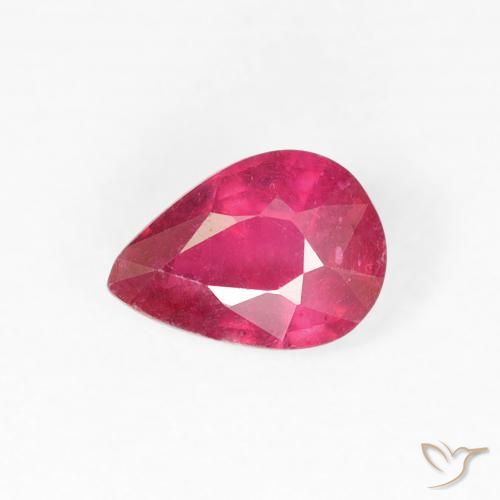 0.95ct Natural Vermelho rosado Rubi, Formato de pêra, VS-SI