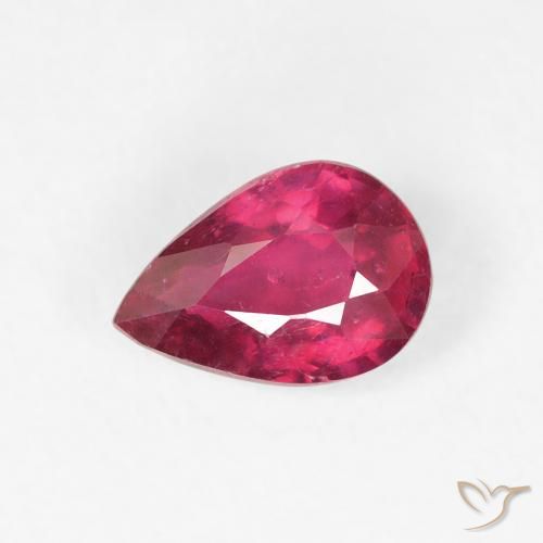 0.99ct Natural Rosa Avermelhado Profundo Rubi, Formato de pêra, VS-SI