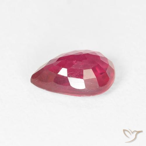 Rubi Rosa Avermelhado Profundo Natural 0.99ct, Formato de pêra, VS-SI