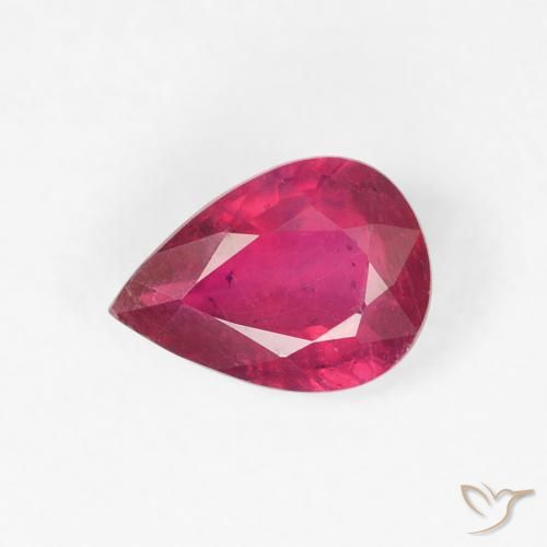 0.97ct Natural Luz vermelha Rubi, Formato de pêra, VS-SI