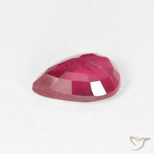 Rubi Luz vermelha Natural 0.97ct, Formato de pêra, VS-SI