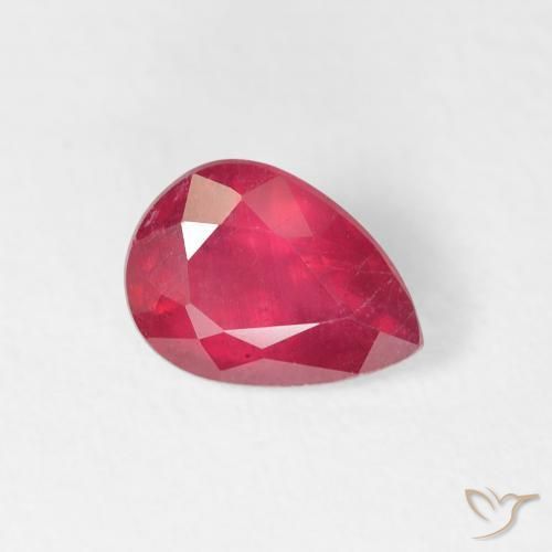 Rubi Jam Red Natural 0.97ct, Formato de pêra, VS-SI