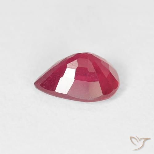 Rubi Jam Red Natural 0.97ct, Formato de pêra, VS-SI