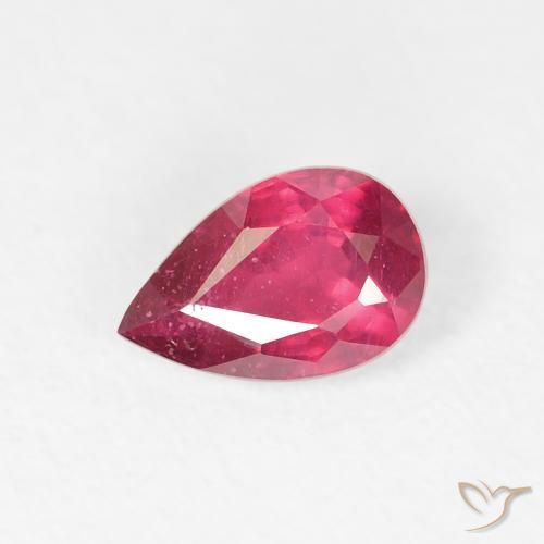0.84ct Natural Rosa Avermelhado Profundo Rubi, Formato de pêra, VS-SI