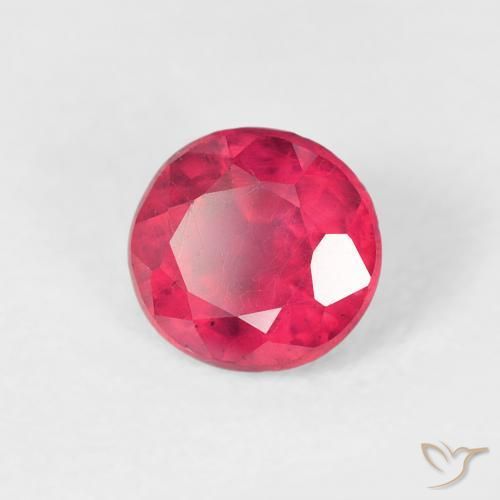 Rubi Rosa quente Natural 1.06ct, Redondo, VS
