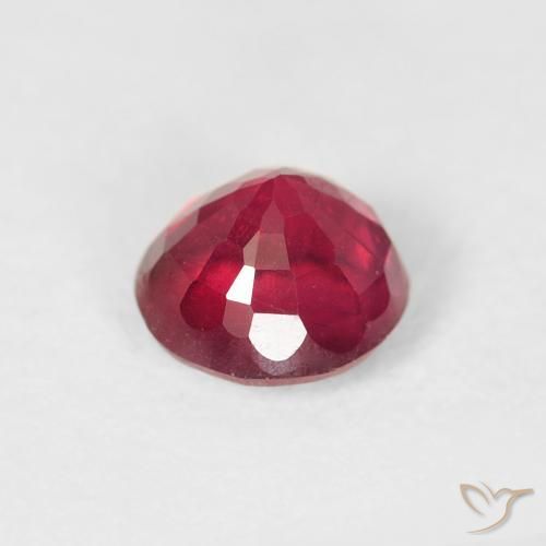 Rubi Rosa quente Natural 1.06ct, Redondo, VS