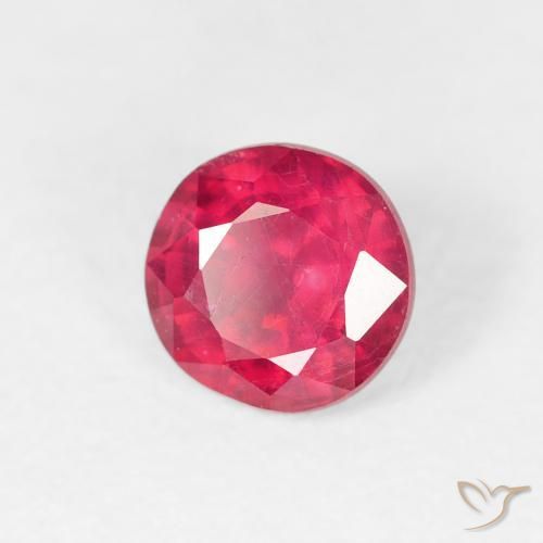 Rubi vermelho natural 1,00ct, corte redondo, VS