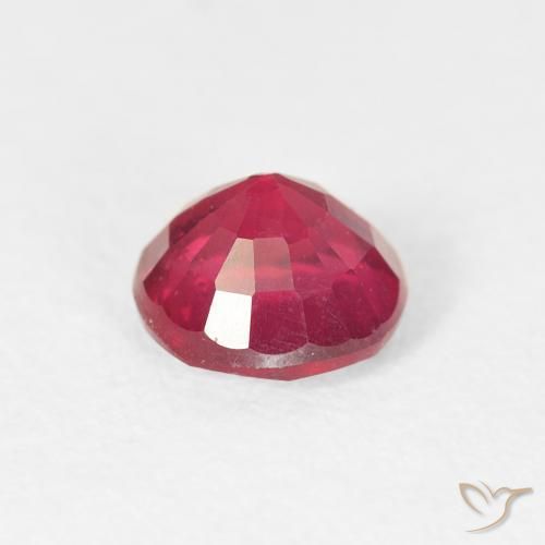 Rubi vermelho natural 1,00ct, corte redondo, VS