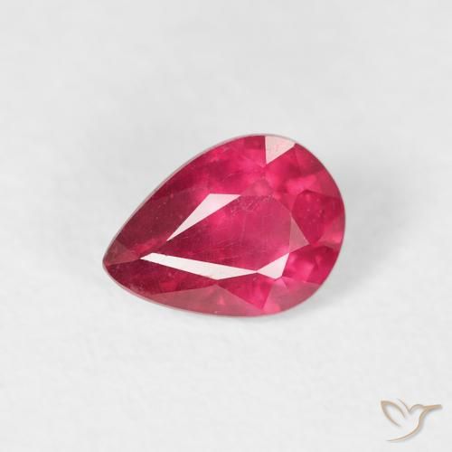0.91ct Natural Luz vermelha Rubi, Formato de pêra, VS-SI