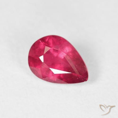 Rubi Luz vermelha Natural 0.91ct, Formato de pêra, VS-SI