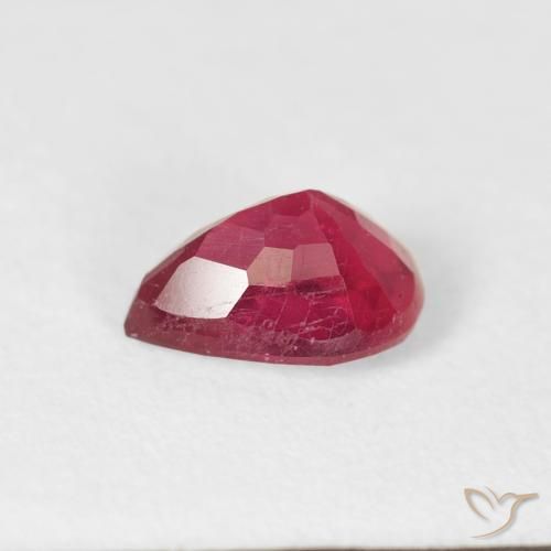 Rubi Luz vermelha Natural 0.91ct, Formato de pêra, VS-SI