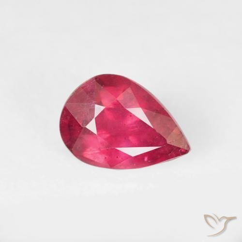 Rubi vermelho médio Natural 0.86ct, Formato de pêra, VS-SI