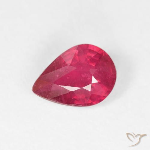 0.86ct Natural Carmesim Profundo Rubi, Formato de pêra, VS-SI