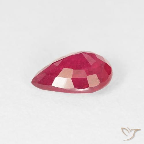 Rubi Carmesim Profundo Natural 0.86ct, Formato de pêra, VS-SI