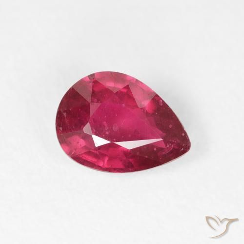 Rubi vermelho médio Natural 1.02ct, Formato de pêra, VS-SI